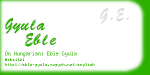 gyula eble business card